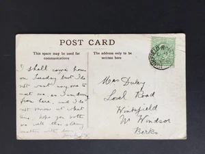 GB 1910 WINKFIELD ROW SINGLE RING PMK ON POSTCARD TO LOCAL - Picture 1 of 2