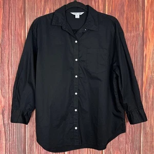 Old Navy The Boyfriend Shirt Black Button Down Long Sleeve Womens Size XS Petite - Picture 1 of 4