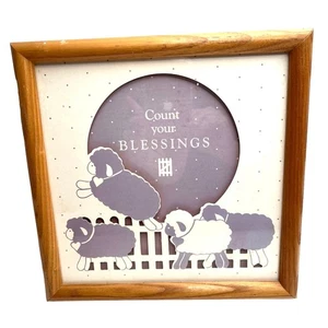 9x9 Count Your Blessings Frame Sheep/Lamb Baby 8k - Picture 1 of 6