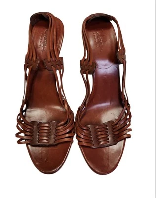 Sandalias de mujer Cole Haan marrón con tacón huarache con tiras talla 9,5 Foto 1 de 4