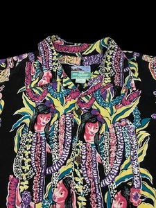 Reyn Spooner Hawaiian Shirt M Medium Men's Hula Girls Aloha 100% Rayon USA Made - Picture 1 of 10