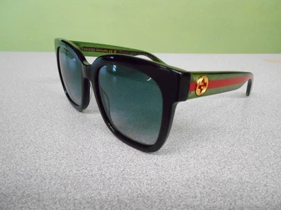 WOW!! Gucci GG0034SN 002 Black Sunglasses with Green and Red Stripe - Image 1 of 4