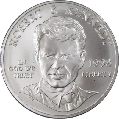 Robert F. Kennedy Commemorative Dollar 1998 S BU Uncirculated Silver - Image 1 of 2
