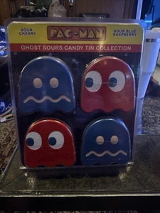 Boston America - Sour Candy Tins - Pac-Man SET OF 4 GHOSTS (Red & Blue) - Picture 1 of 7