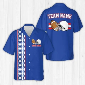 Personalized Name Football Team Hawaiian Shirt, Custom Color US Football Team - Picture 1 of 4