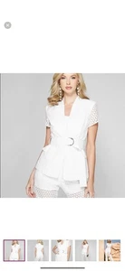 $259 Nuevo Top Blazer Guess Marciano Ojales Manga Corta 0 XS - Imagen 1 de 5
