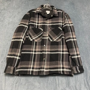 H&M Giacca Camicia Imbottita Flanella Uomo Piccola Multicolore Plaid Cotone Snap Front - Foto 1 di 14