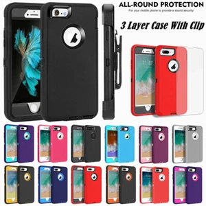 For iPhone 6 / 6s / 6+ Plus Shockproof Defender Rugged Hard Case W/Clip & Screen - Picture 1 of 26