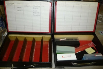 Slide projector BLACK UN storage box for 140 slides flip lid clip down + handle - Image 1 of 4