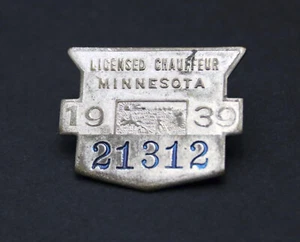1939 Minnesota Lizenzierter Fahrerschein Führerschein Knopf Pin Pinback Abzeichen #21312 - Bild 1 von 3