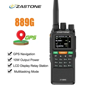 Zastone 889G GPS Walkie Talkie 10W 999CH 3000mAh UHF 400-520/136-174MHz Radio - Picture 1 of 8