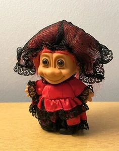 Vintage Russ Red Hair Spanish Flamenco Troll DolI Toy Retro - Picture 1 of 11