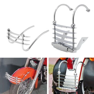 Front & Rear Fender Trim Bumper Cheese Grater Fit For Harley FLSTS 1997-2003 - Picture 1 of 10