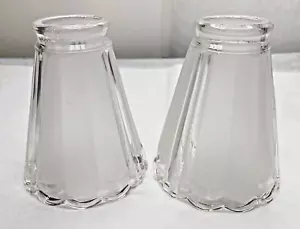 2 mattierte gerippte und klare Glas Lampenschirme UG10582304744 5" hoch Art Deco Stil - Bild 1 von 8