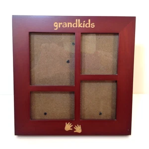 Grandkids Picture Frame 8.25" Square Cherry Stand or Hang by Rare Woods 4 photos - Picture 1 of 5