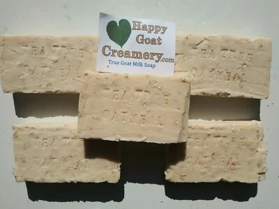 TEA TREE & OATMEAL GOAT MILK SOAP HAPPY GOAT CREAMERY PURE ESSENTIAL OIL CHEAP - Image 1 of 4