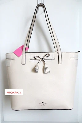 Bolso de Mano KATE SPADE NUEVO CON ETIQUETAS Hayes Cuero Guijarro Medio Superior con Cremallera - Pergamino Precio de venta sugerido por el fabricante 379 USD Foto 1 de 4