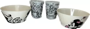 ZAK! Designs Mickey Mouse Cereal Bowl Melamine + Disney Sketch Book Mugs Minnie - Picture 1 of 16