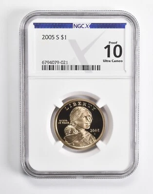 Proof 10 UCam 2005-S Sacagawea Dollar NGC X NGCX - Image 1 of 4