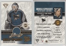 2002 Pacific Private Stock Titanium Authentic Game-Worn Jerseys Miikka Kiprusoff