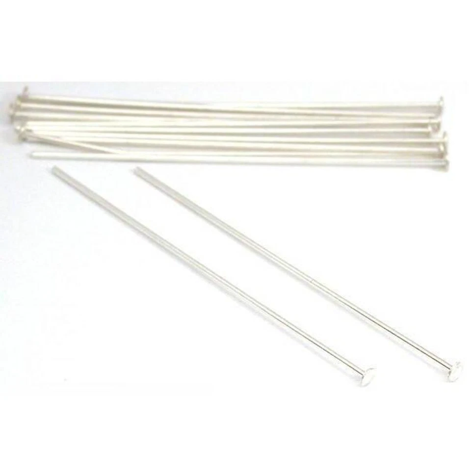 12 pasadores de cabeza de plata de ley calibre 22 1 1/2" Foto 1 de 1