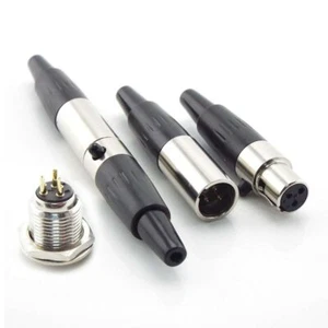 3pin Male Female plug Mini XLR Audio Microphone Cable Connector MIC Adapter - Picture 1 of 9
