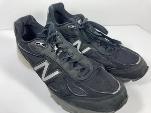 New Balance 990 Black Silver Suede Made In USA Men’s Sz 14D M990BK4 990v4 - Picture 1 of 13