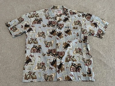 Vintage BC Ethic Biscuits & Gravy Button Up Shirt Cowboys & Indians USA Made XL - Image 1 of 4