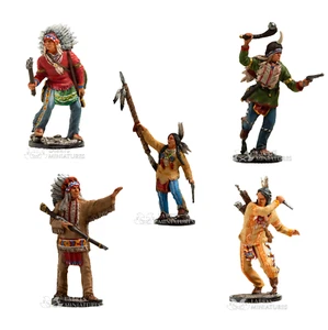 Soldado de juguete de hojalata pintado indios #3 nativos americanos 54 mm | conjunto de 5 figuras - Imagen 1 de 2