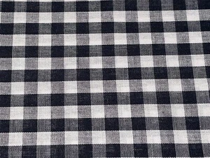 38" X 44" Vintage Black White Checks Gingham Cotton Fabric 4 Checks Inch 1+ Yard - Picture 1 of 4