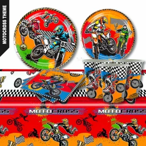 Motorcycle Theme Party Tableware | Plates Cups Napkins Tablecloth Gift Bags - Picture 1 of 13