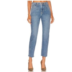 Neu mit Etikett Free People x Care FP A New Day mittelhoher Bund gerades Bein Jeans in ISLA BLAU 26 - Bild 1 von 11