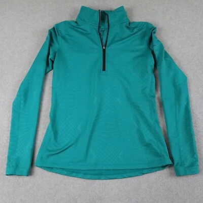 Nike 1/4 Zip Pullover Womens Large Pro Hyperwarm Mock Neck Teal Long Sleeve - Image 1 of 4