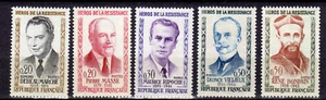 France 1960 Héros de la résistance Y&T 1248 à 1252 série 5 timbres MNH /TE4218b - Imagen 1 de 1