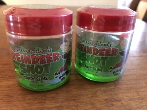 New Pair Of Reindeer Snot Sour Green Apple Candy Slime 3.5 Oz Each - Picture 1 of 7
