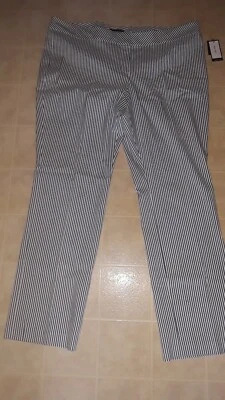 Nine West Stretch Womens Size 18 Navy/Ivory Striped Work or Dress Pants  NWT - Image 1 of 3