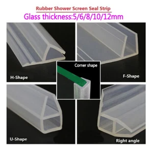 F/H-Shape Silica Gel Shower Screen Seal Strip For 5/6/8/10/12mm Glass Bath Door - Picture 1 of 14