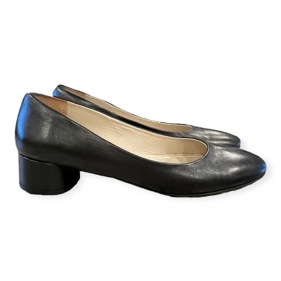 Amalfi by Rangioni Women 10.5 SS Pump Record Slip On Leather Made In Italy Black - Image 1 of 4