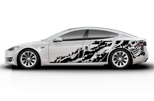 Nightmare skull graphic design decal for Tesla Model S sticker vinyl 2016-2025 - Picture 1 of 5