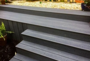 decking boards slate grey composite WPC Deep Embossed Woodgrain Plastic Boards - Picture 1 of 6