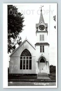 Cambridge Christian Fellowship Church VT postal RPPC, 154 N Main Street - Imagen 1 de 2
