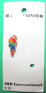 (1) VINTAGE JHB 7/8" MU;TI-COLOR PARROT BIRD ALUMINUM SHANK BUTTON-1/204 - Picture 1 of 3