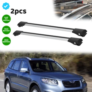 Fit Hyundai Santa Fe CM 2009-2012 Roof Rack Cross Bars Silver Lockable 2x - Picture 1 of 21