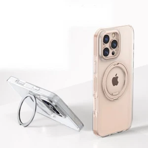 Für iPhone 12 13 14 15 16 Pro Max Magnet PC + TPU Clear Case mit Ständer Stoßfest - Bild 1 von 13