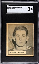 1936-1937 V356 World Wide Gum #87 Ott Heller SGC 3 New York Rangers