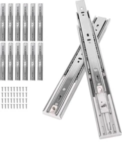 6 PAIA di Scorrevoli per Cassettiera per Armadio Soft Close 20", Prolunga Completa - Foto 1 di 5