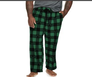 Sonoma Herren 2XB Big & Tall Microfleece Schlaf Pyjamahose Neu mit Etikett grün Geweih - Bild 1 von 1