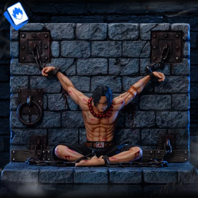 Action Figure One Piece Portgas D Ace Prisoner 24cm STATUA DA COLLEZIONE Anime - Immagine 1 di 4