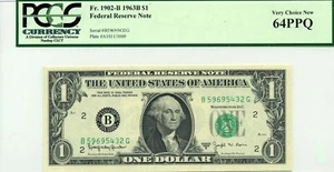 🌟 BARR NOTE - Fr. 1902-B NY - 1963B - PCGS Very Choice New 64 PPQ - Free Ship - Picture 1 of 2