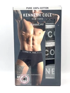 Kenneth Cole New York Underwear Men's S Multi Cotton Classic Fit Briefs Pack 4 - Picture 1 of 5